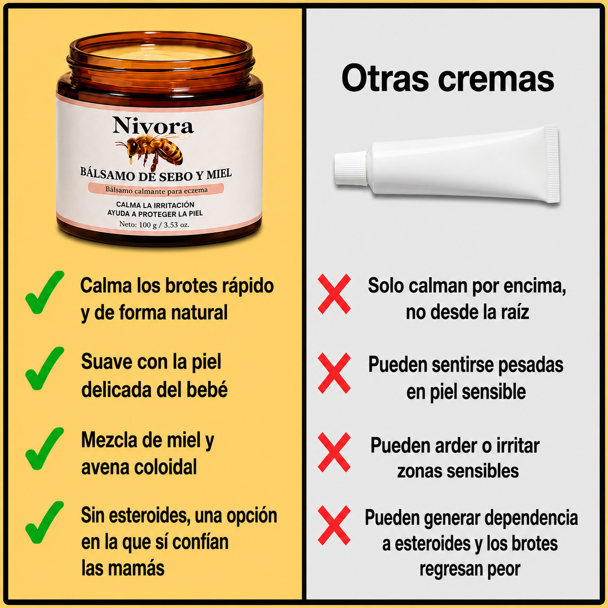 Bálsamo Reparador de Sebo y Miel Nivora