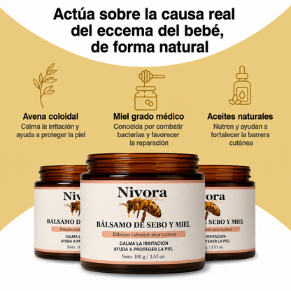 Bálsamo Reparador de Sebo y Miel Nivora